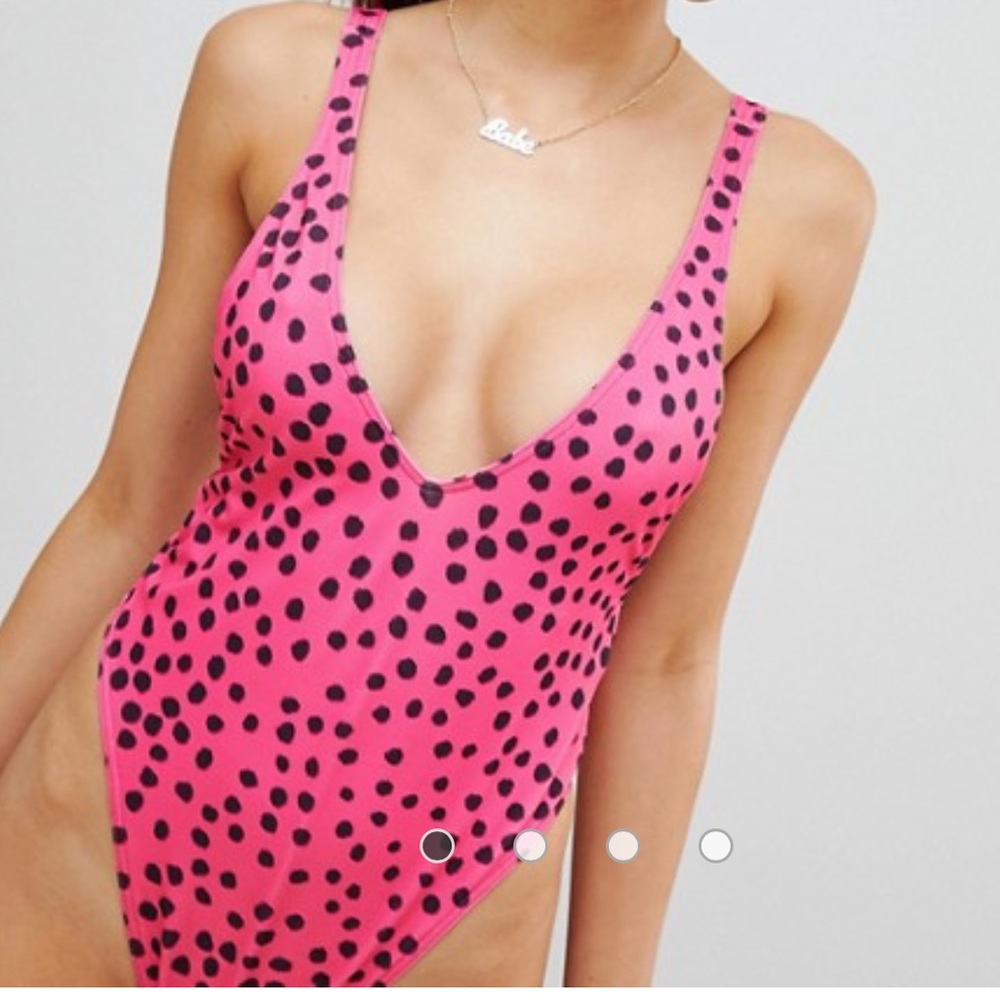 NWOT ASOS Design V Front High Leg Thong Swimsuit